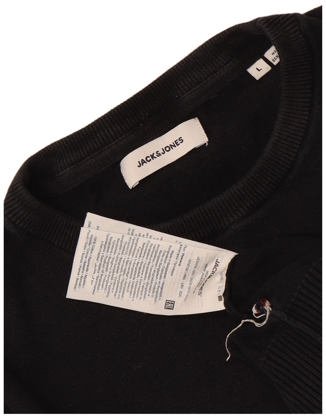 Maglione maglione girocollo da uomo Jack & Jones grande cotone nero