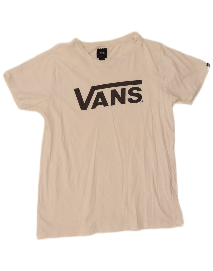 T-shirt grafica da donna Vans Top UK 12 cotone bianco medio