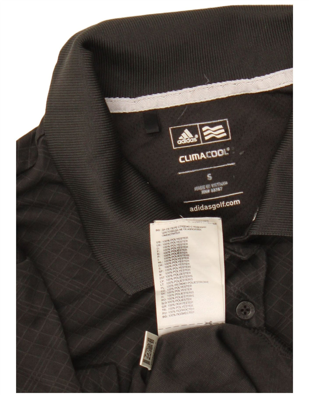 Polo ADIDAS da donna Climacool UK 10 Small Poliestere geometrico nero