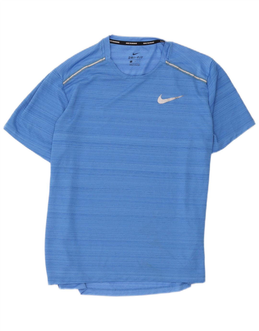 T-shirt Nike da uomo Dri Fit, maglietta grande in poliestere a righe blu