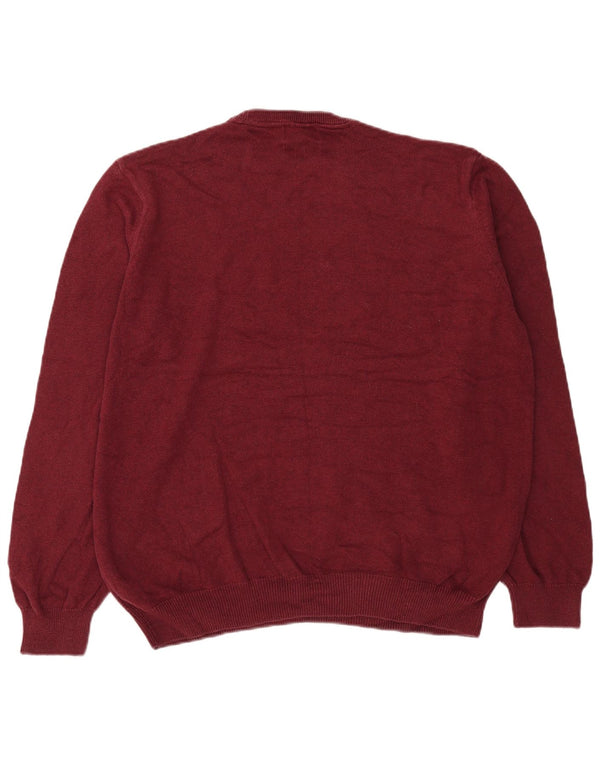 Marks & Spencer Mens Crew Neck Jumper Sweater 2XL Burgundy Cotton