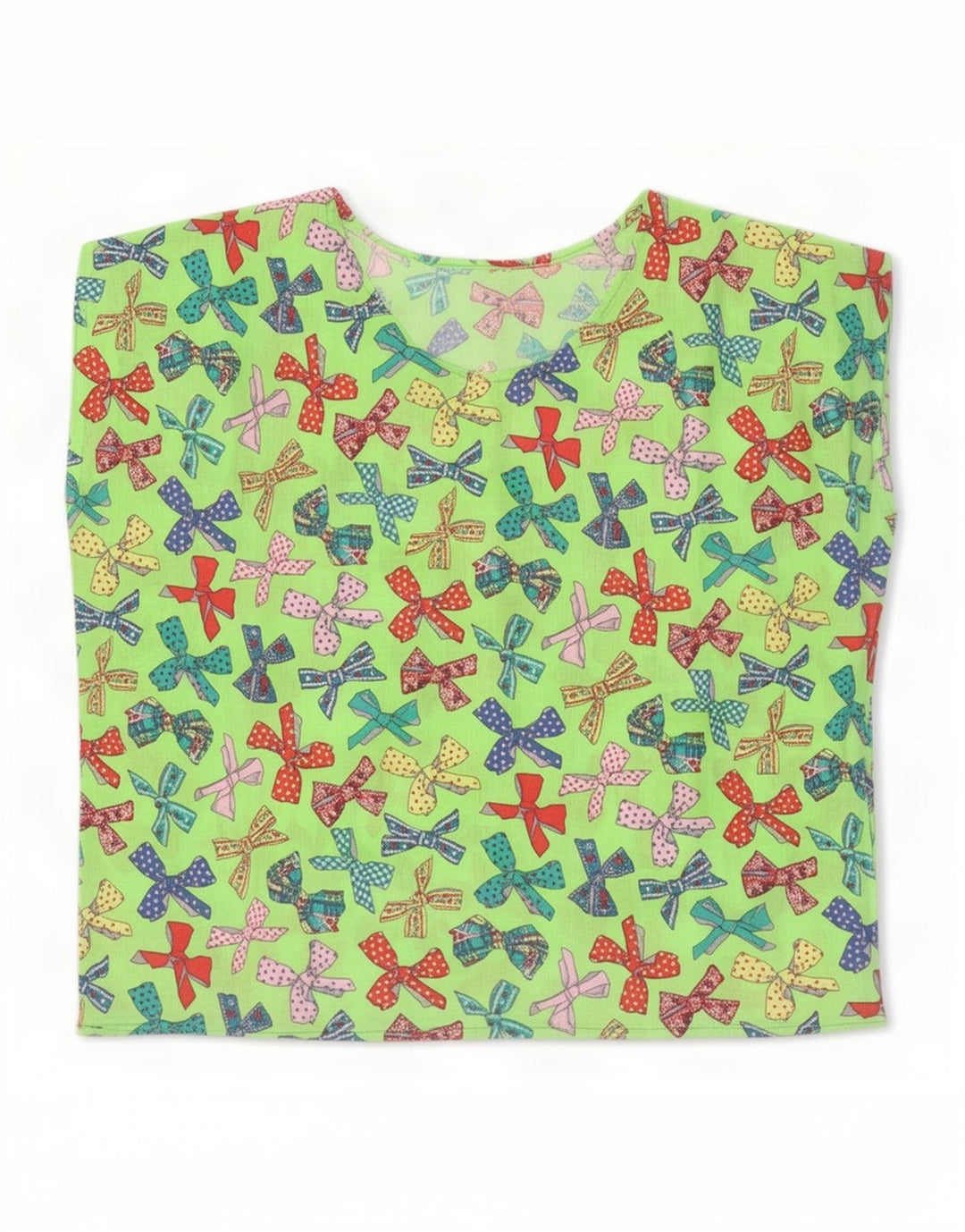 T-shirt vintage da donna con motivo astratto Top UK 16 grande verde