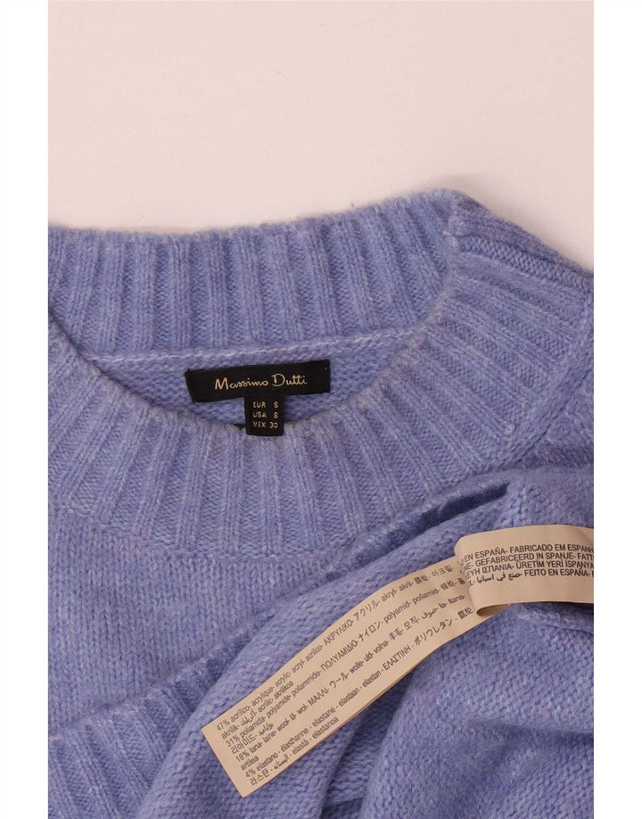 Massimo Dutti Maglione maglione girocollo oversize da donna UK 10 piccolo blu
