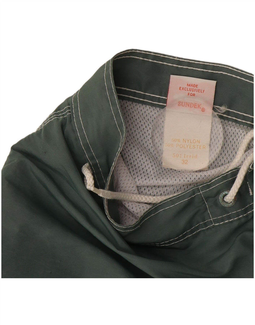 Pantaloncini da bagno da uomo Sundek in nylon color block verde medio