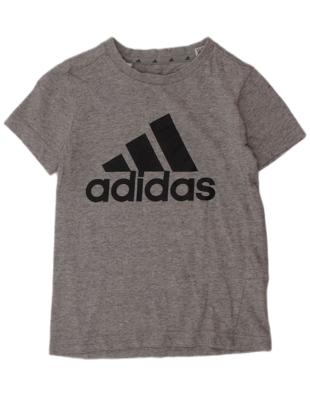 T-shirt grafica ADIDAS per ragazzi 7-8 anni in cotone grigio