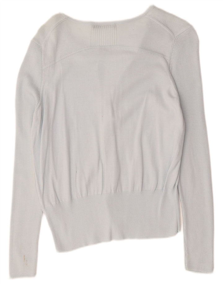 Maglione cardigan autografo da donna Marks & Spencer UK 12 Cotone blu medio
