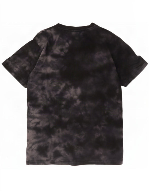 T-shirt grafica da donna Ellesse Top UK 12 Medium Black Tie Dye Cotton
