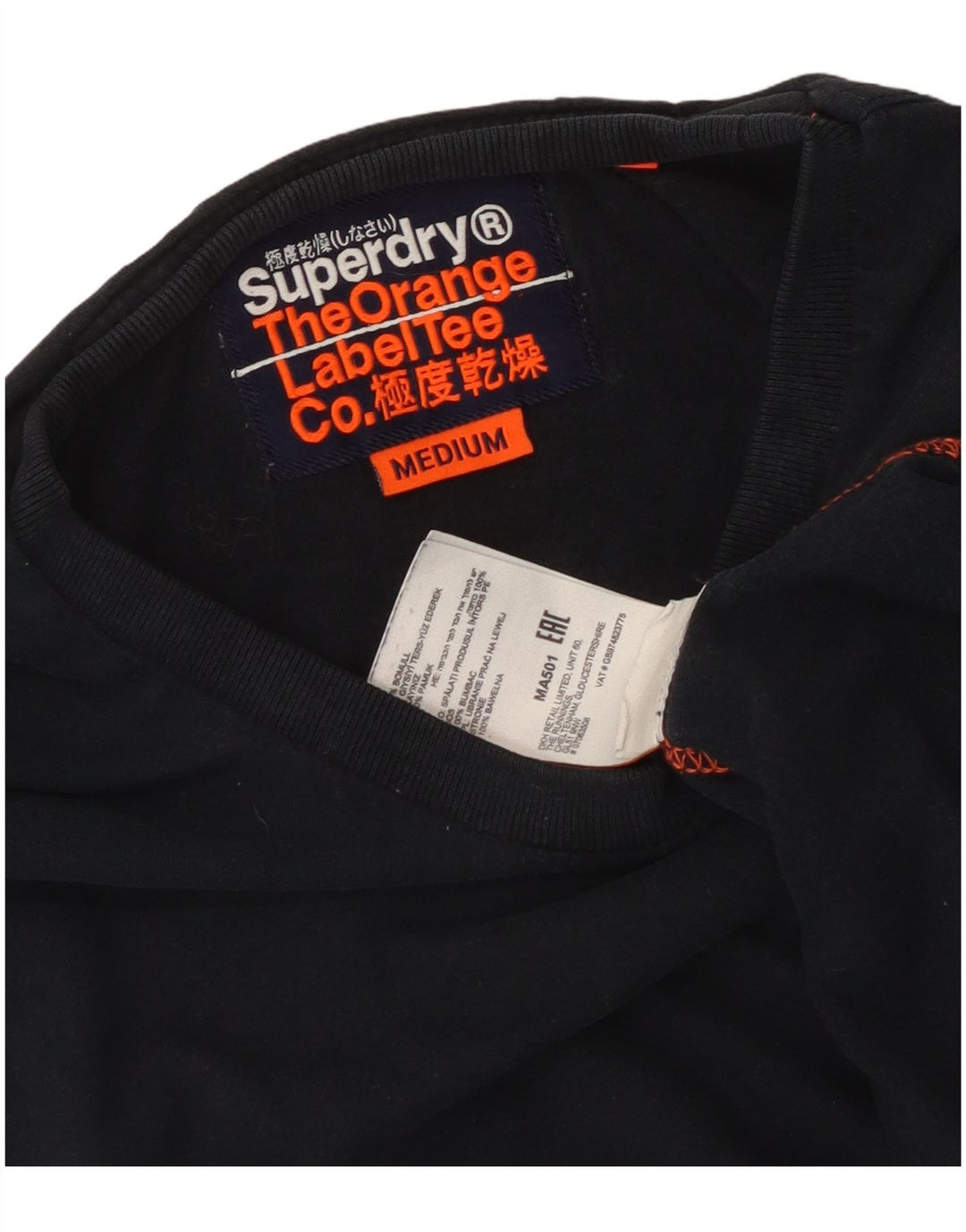 T-shirt da uomo Superdry Top in cotone nero medio