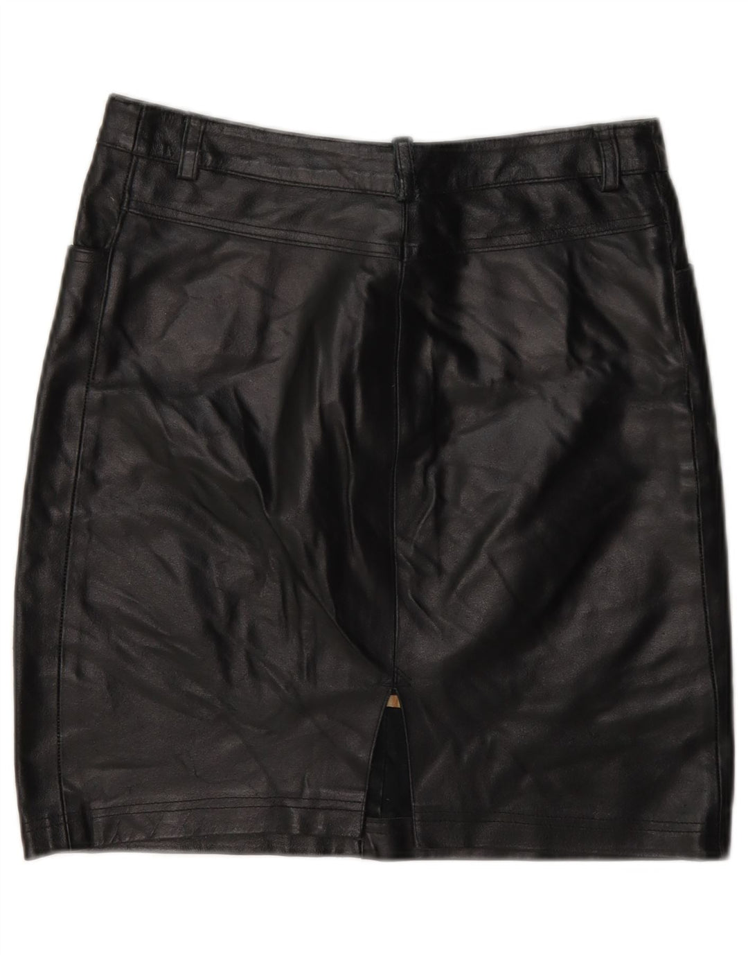 Gonna in pelle vintage da donna media W28 nera