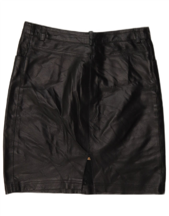 Gonna in pelle vintage da donna media W28 nera