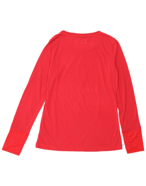 Top da donna a maniche lunghe Lotto UK 14 grande cotone maculato rosa