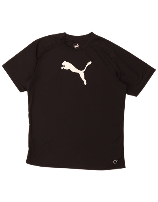 PUMA T-shirt grafica da uomo Top grande sportiva in poliestere nero