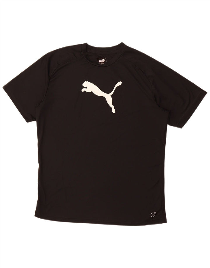 PUMA T-shirt grafica da uomo Top grande sportiva in poliestere nero