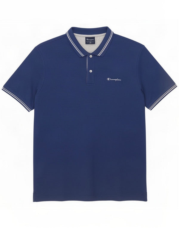 Champion Mens Polo Shirt XL Navy Blue Striped