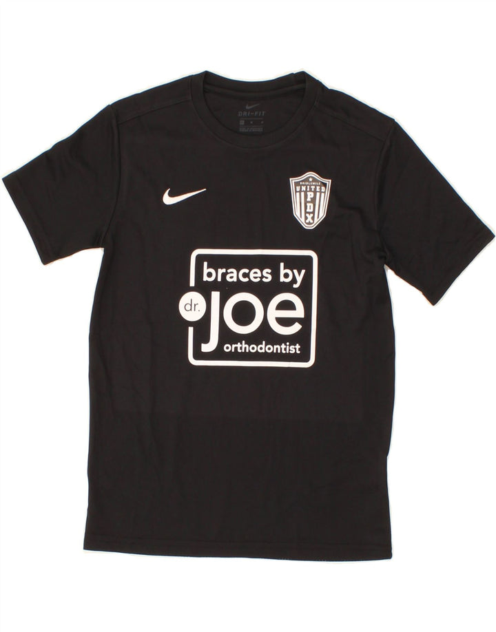 NIKE Boys Dri Fit Graphic T-Shirt Top 10-11 Years Medium Black Polyester Vintage Nike and Second-Hand Nike from Messina Hembry 