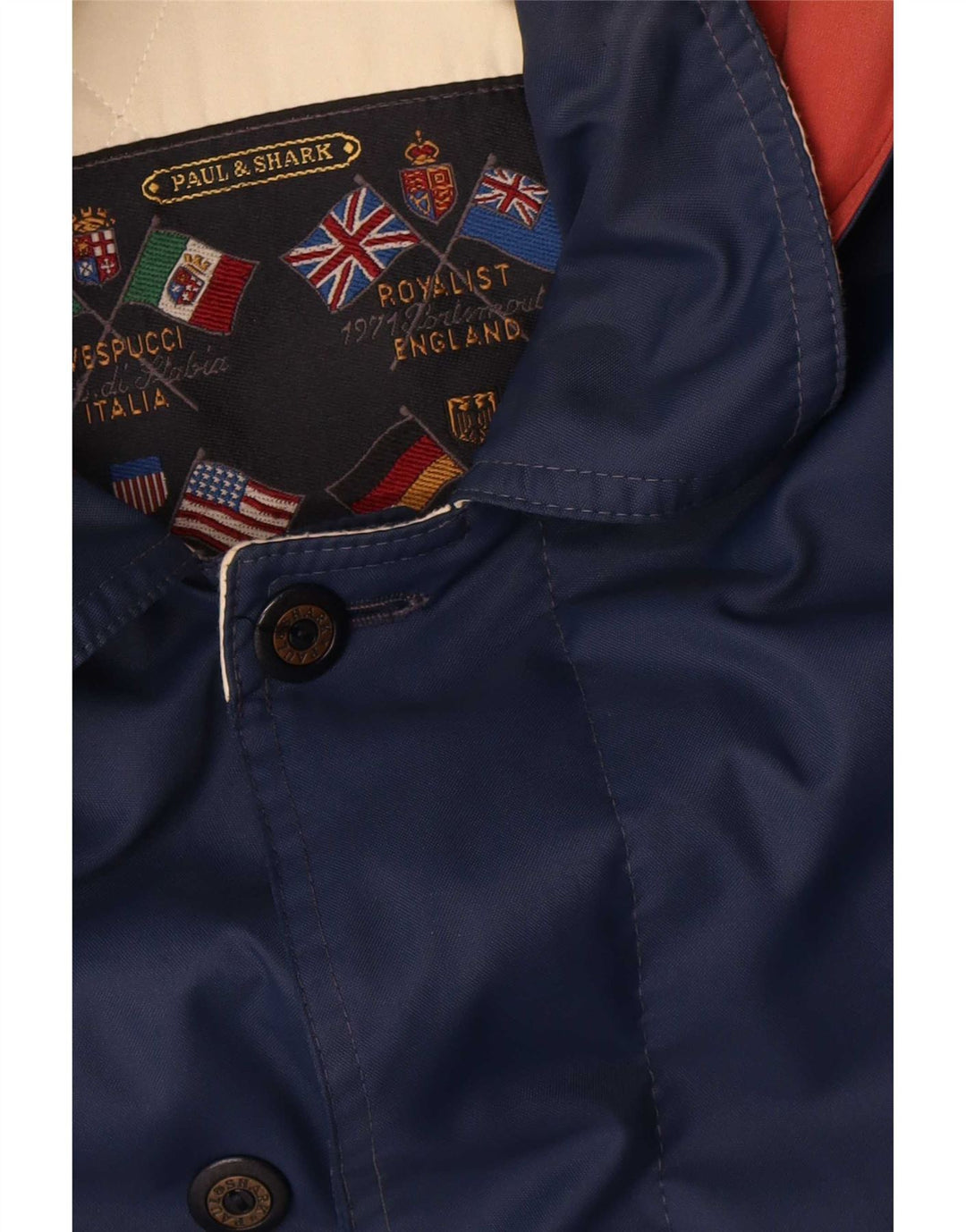 Cappotto giacca a vento con cappuccio da uomo Paul & Shark UK 38 medio blu navy in poliammide