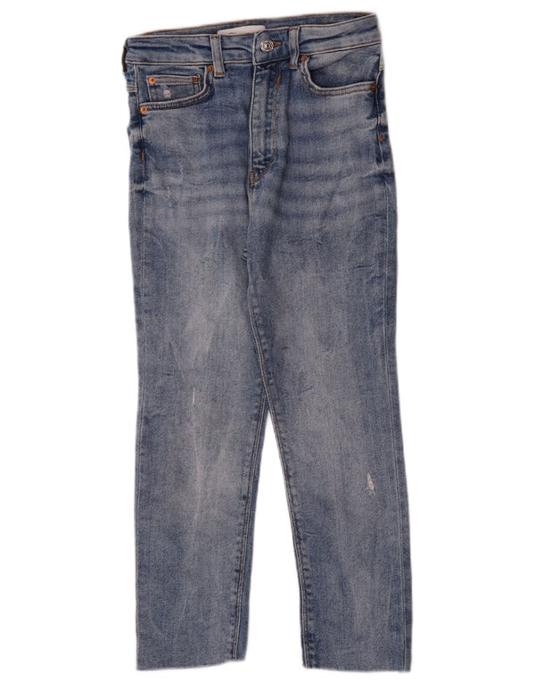 Jeans slim strappati Capri da donna Zara EU 36 XS W26 L22 Blu