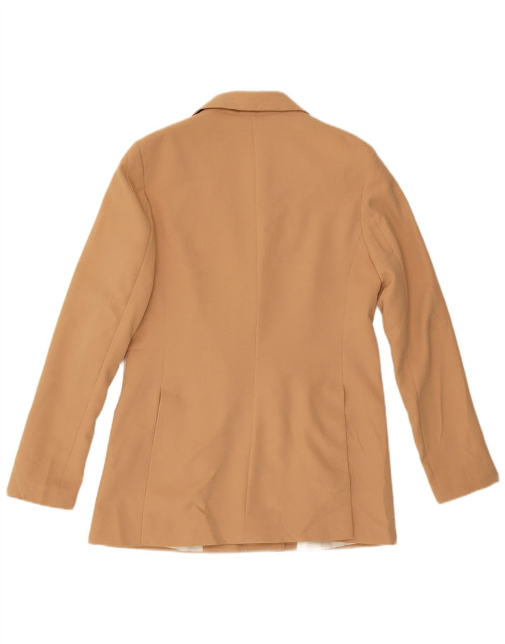 Giacca blazer doppiopetto da donna Oasis UK 10 piccola poliestere beige