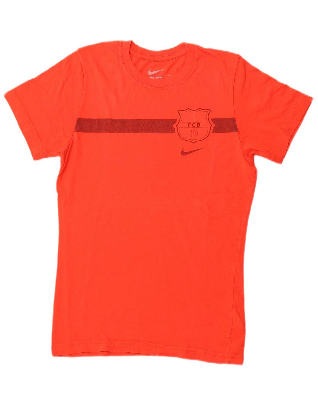 NIKE Uomo FCB Piccolo Rosso Colorblock Cotone Sportivo