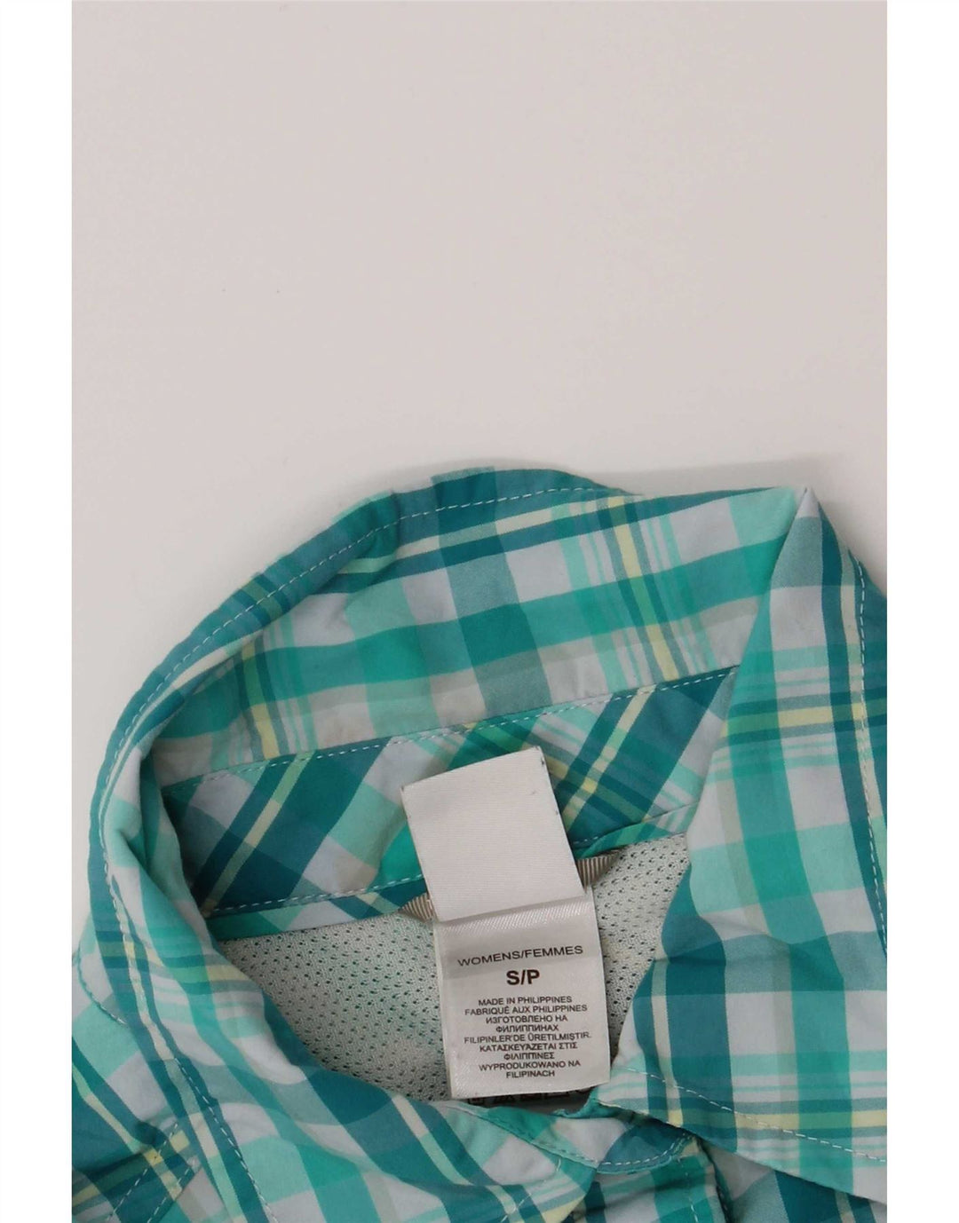 Maglietta da donna The North Face UK 10 Small Green Check Nylon