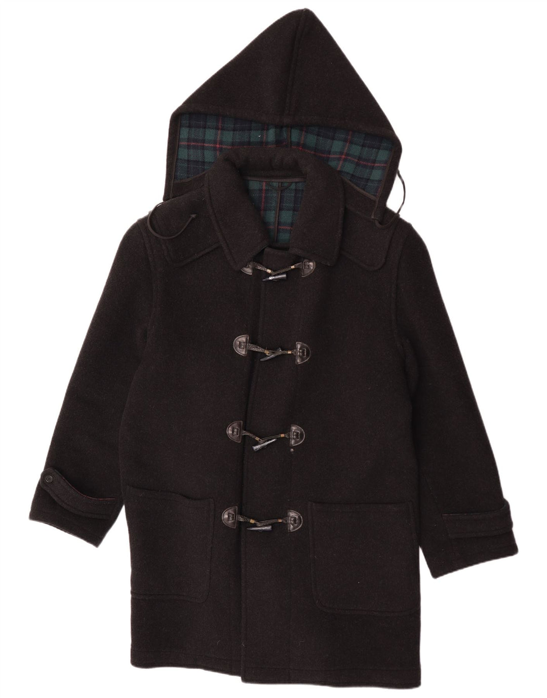 Montgomery con cappuccio da uomo Pierre Cardin IT 48 Lana a quadri nera media