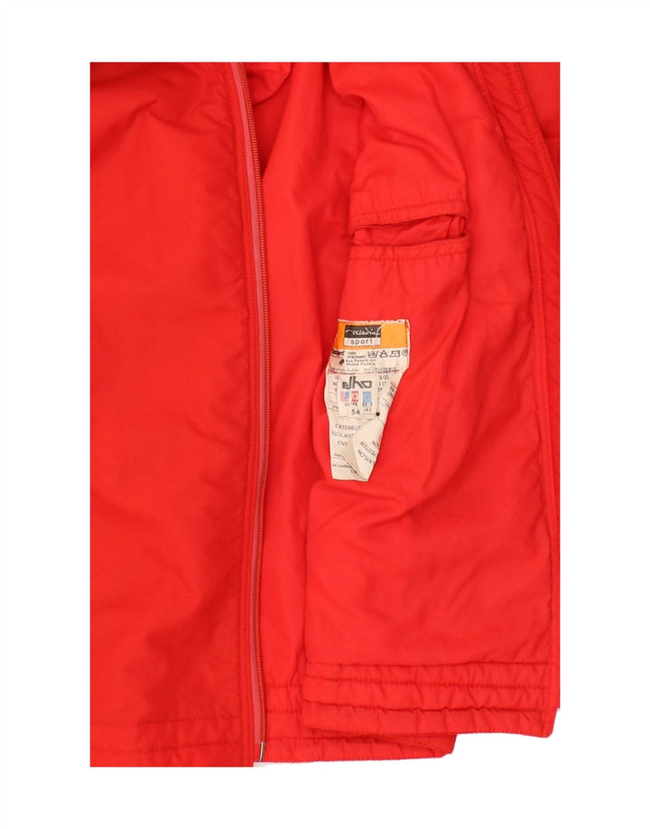 ELHO Mens Hooded Windbreaker Jacket UK 40 Large Red Colourblock Polyamide Vintage Elho and Second-Hand Elho from Messina Hembry 