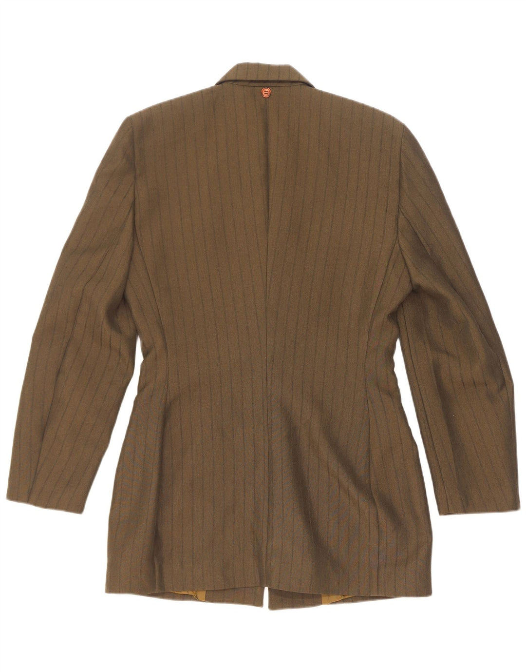 Giacca blazer vintage da donna a 3 bottoni IT 44 Poliestere a righe kaki medio