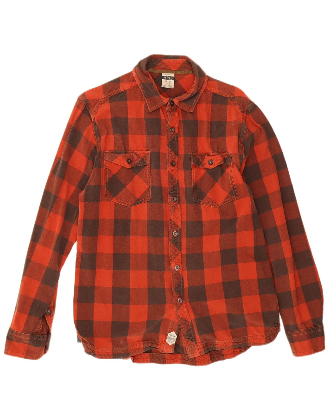 Camicia da uomo in flanella Rab in cotone a quadretti rosso medio