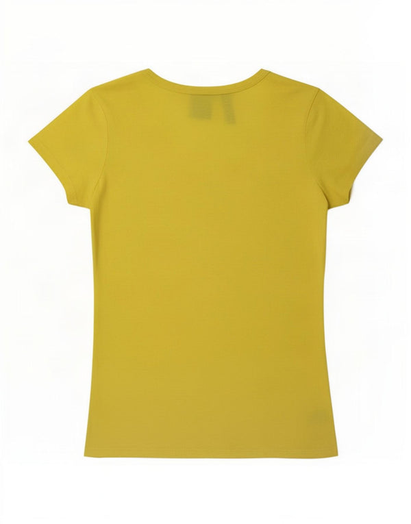 T-shirt regolare a maniche corte da donna G-Star UK 10 piccola in cotone giallo