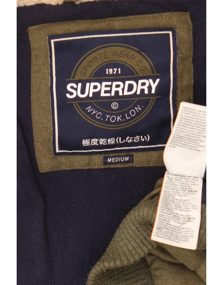 Giacca imbottita da donna con cappuccio Superdry UK 14 Medium Khaki Winter