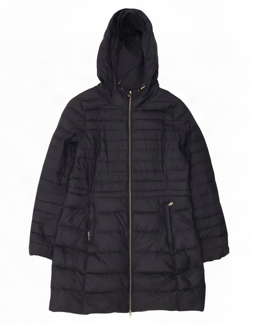 Cappotto imbottito con cappuccio da donna Marks & Spencer UK 14 Large blu navy in poliammide