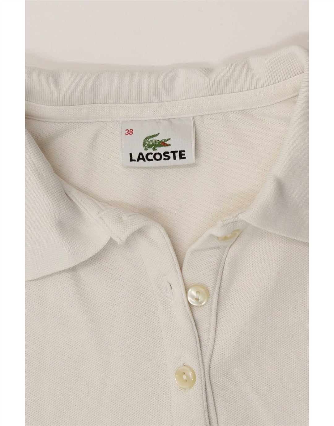 Polo da donna Lacoste taglia 38 media bianca