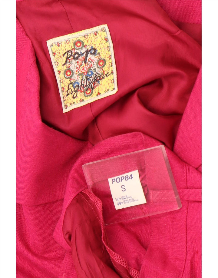POP 84 Abito da donna a 3 bottoni e 2 pezzi, piccolo W24 L26 in lino rosa