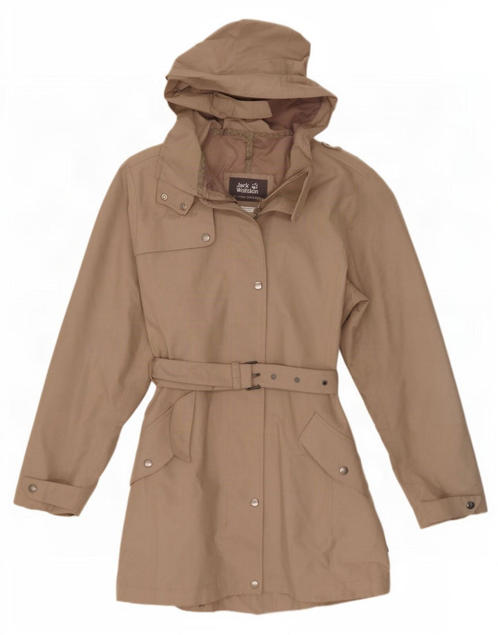 Trench con cappuccio da donna Jack Wolfskin UK 8/10 piccolo poliestere beige