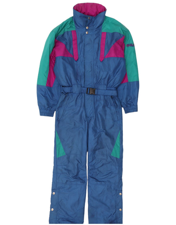 Tuta da sci con cappuccio Fila da uomo IT 48 Blu medio Poliestere color block