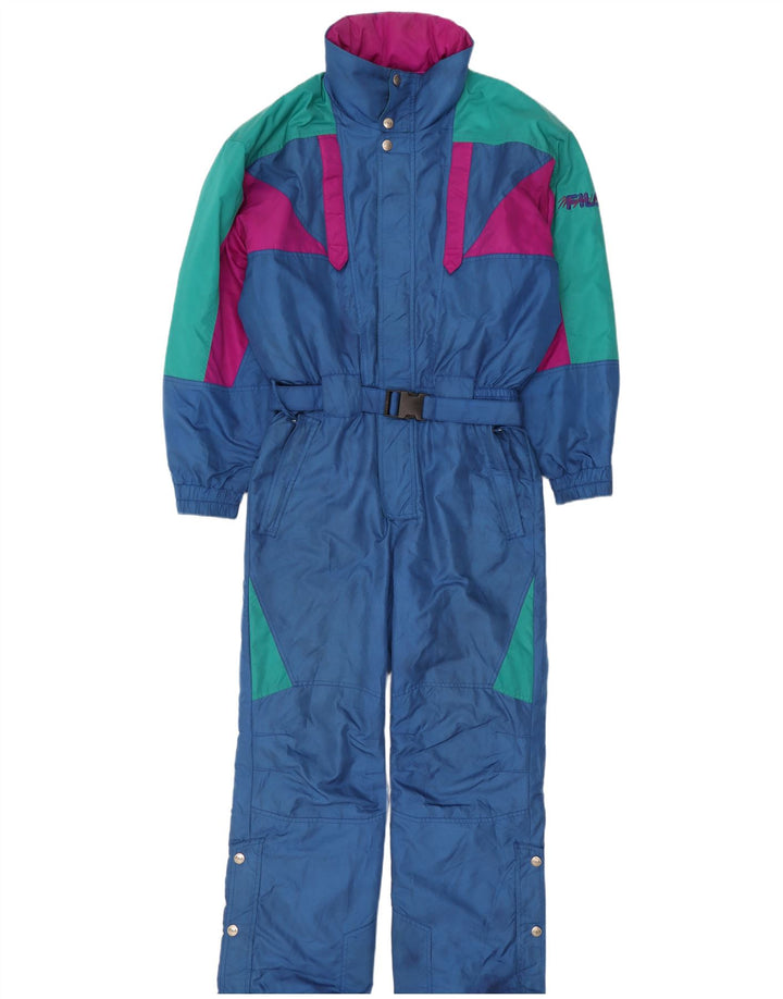 Tuta da sci con cappuccio Fila da uomo IT 48 Blu medio Poliestere color block