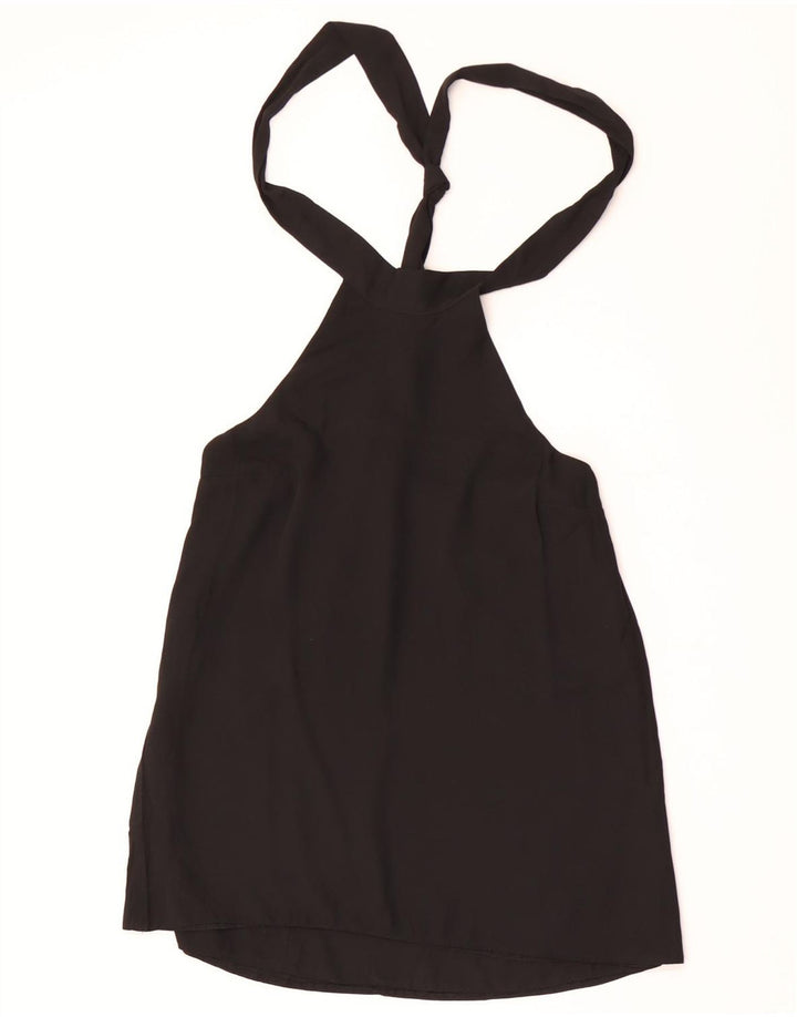 Topshop Top da donna corto alla caviglia UK 8 piccolo poliestere nero