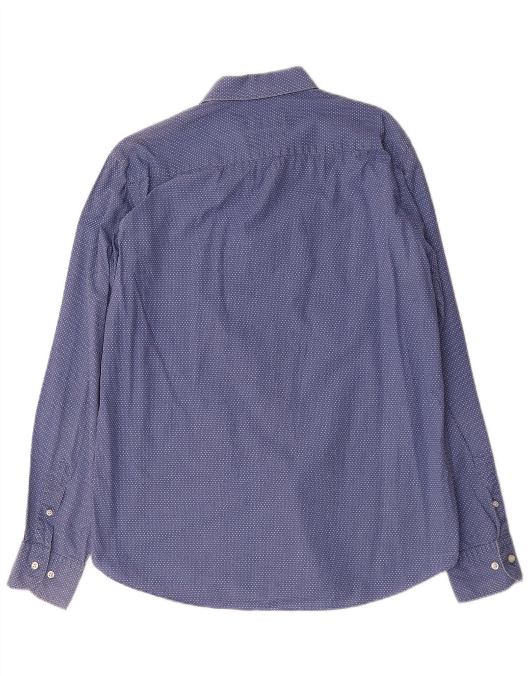 Camicia da uomo slim fit Massimo Dutti, cotone a pois grandi blu