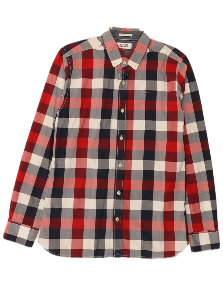 Camicia da uomo Tommy Hilfiger piccola in cotone a quadri multicolore