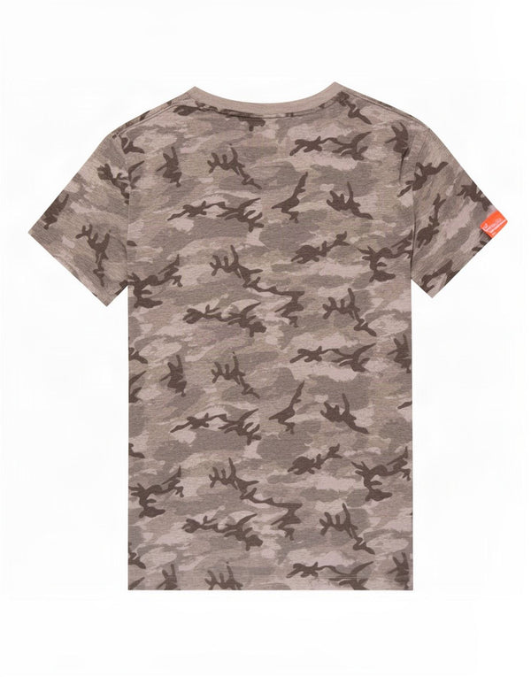 T-shirt da uomo Superdry Top XS in cotone mimetico grigio