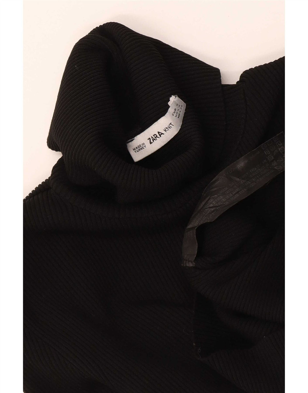 Maglione maglione a collo alto da donna Zara UK 8 piccolo nero in poliammide