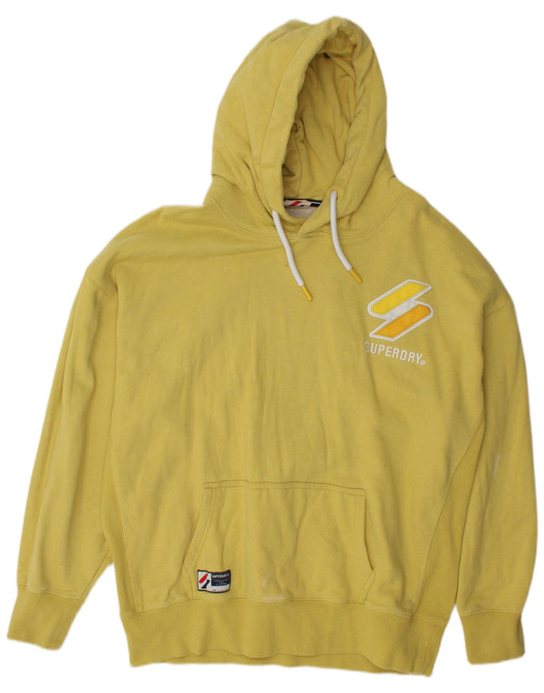 Maglione con cappuccio grafico da uomo Superdry in cotone giallo medio