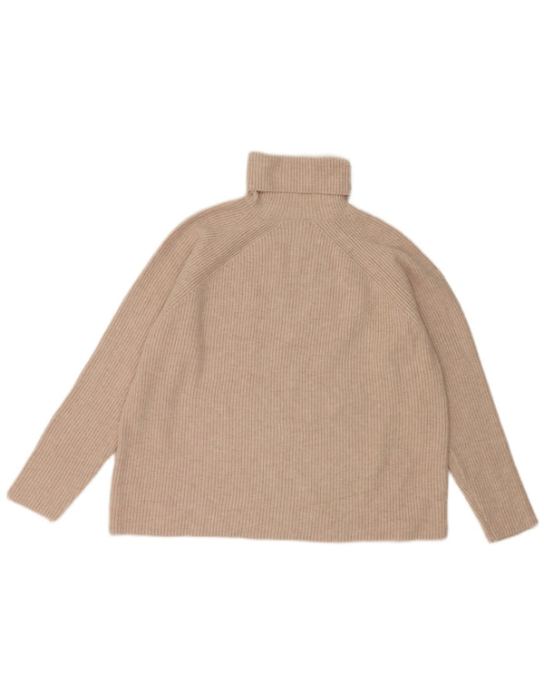 Maglione maglione a collo alto da donna Marks & Spencer UK 14 Viscosa beige medio