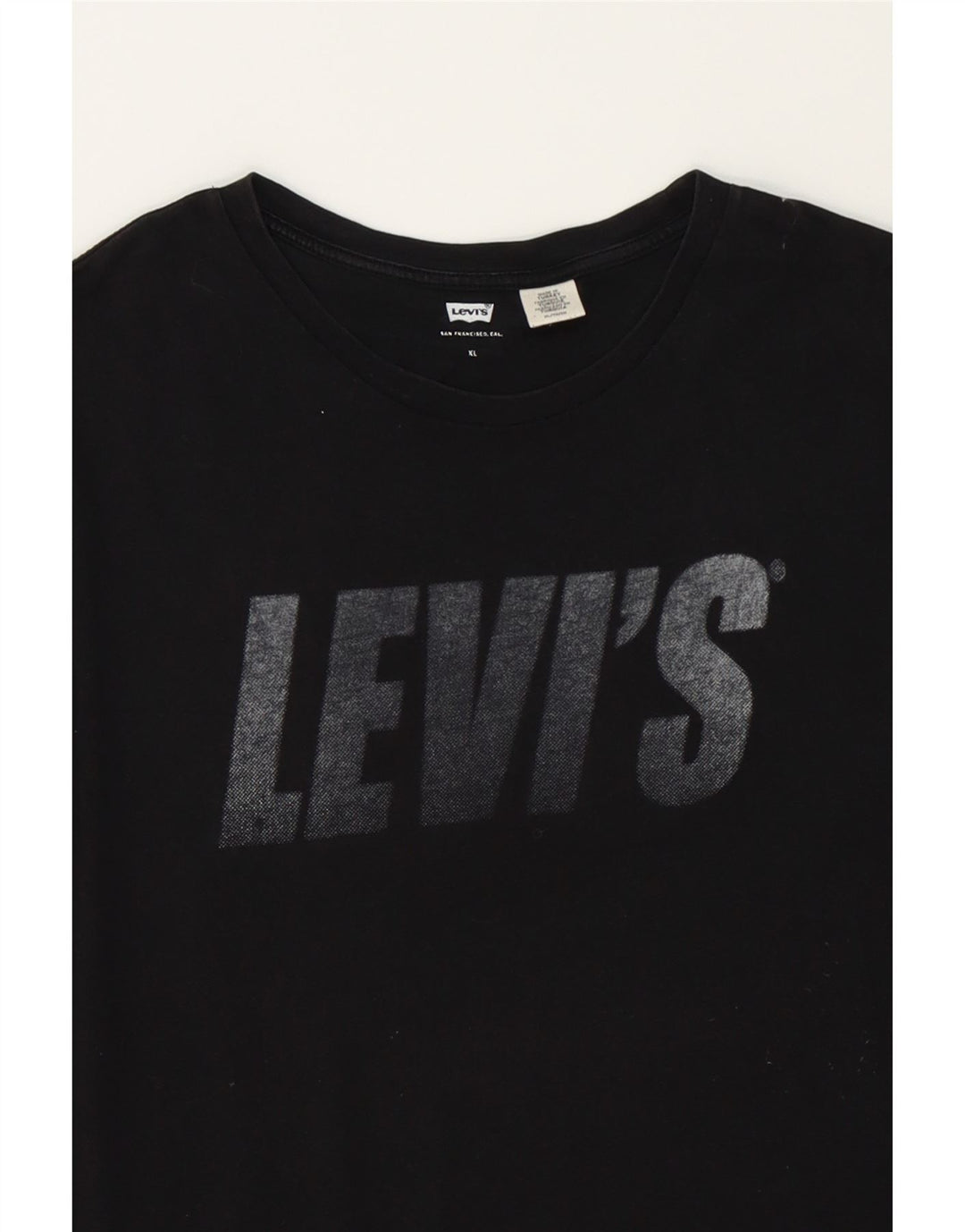 LEVI'S Mens Graphic T-Shirt Top XL Black Cotton Vintage Levi's and Second-Hand Levi's from Messina Hembry 