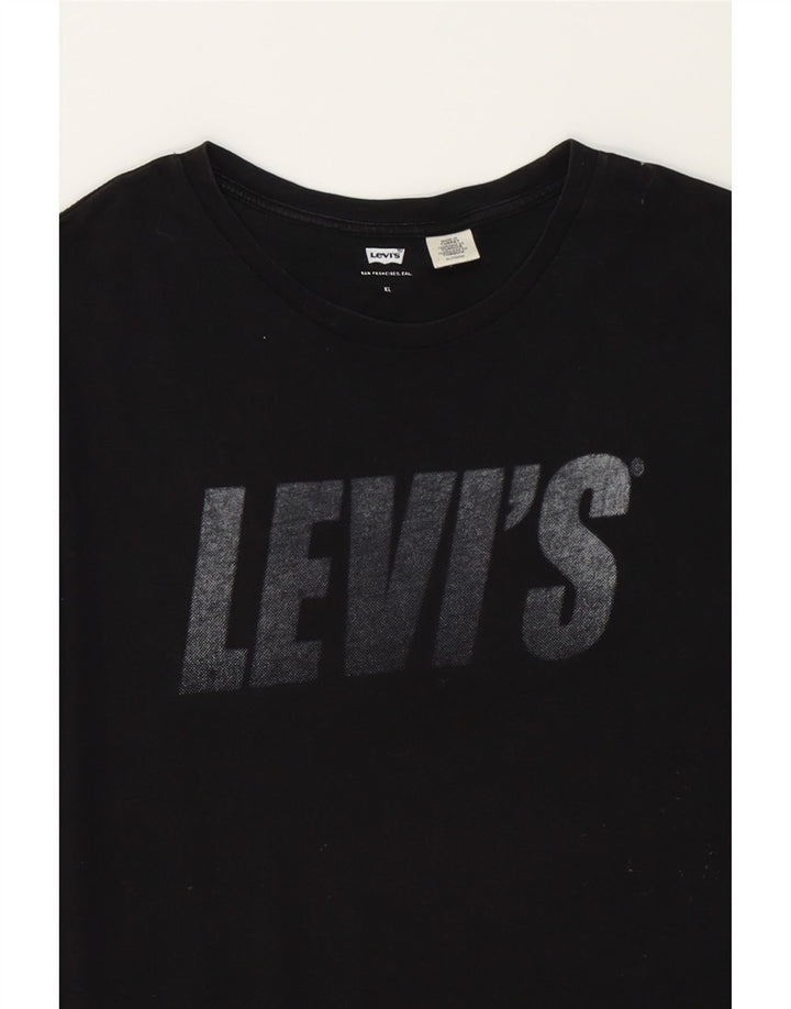 LEVI'S Mens Graphic T-Shirt Top XL Black Cotton Vintage Levi's and Second-Hand Levi's from Messina Hembry 