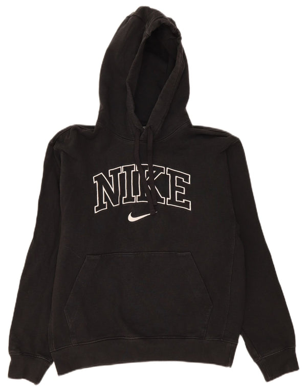 Felpa con cappuccio oversize con grafica Nike da donna UK 10 piccola in cotone nero
