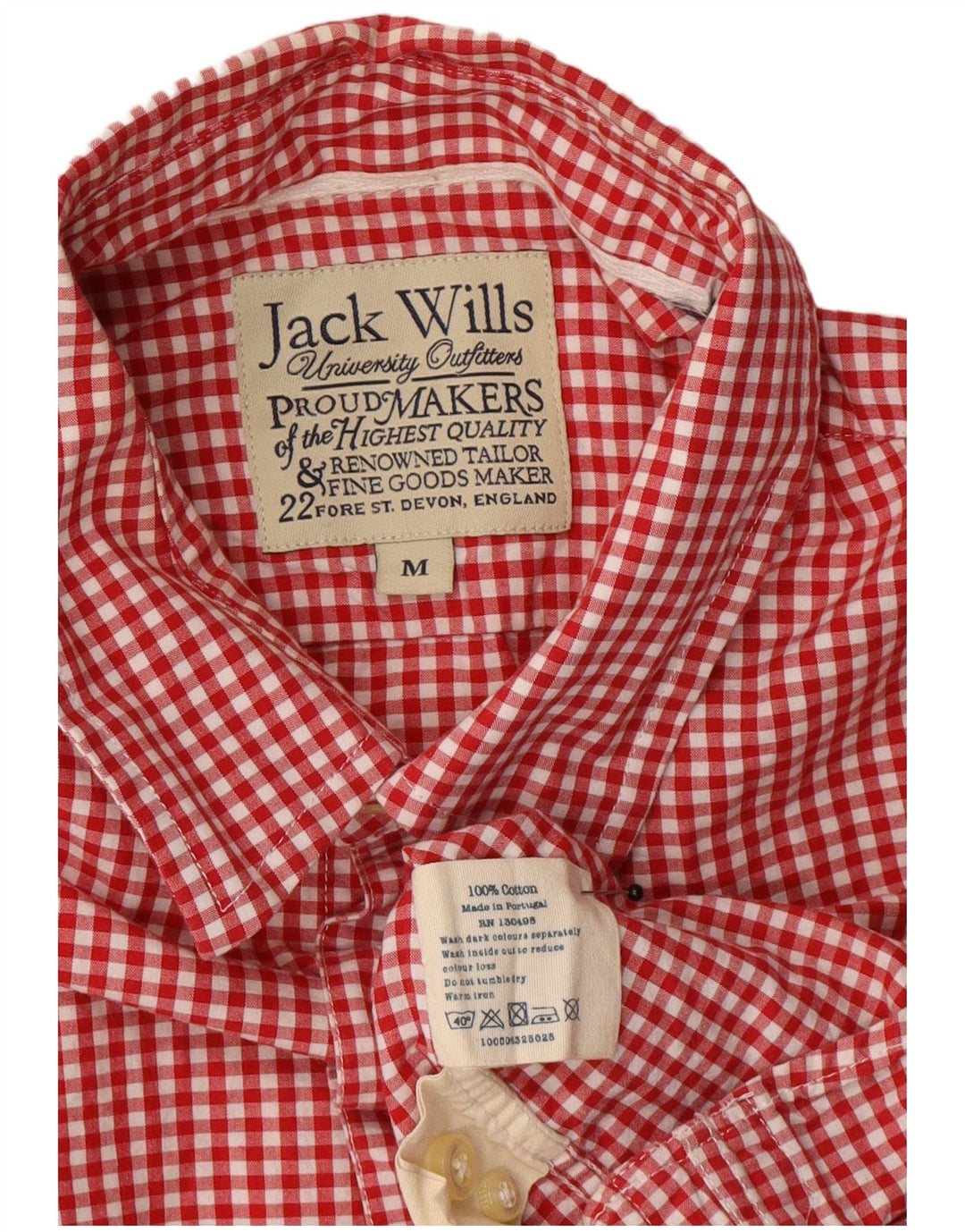 Camicia da uomo Jack Wills in cotone a quadretti rosso medio