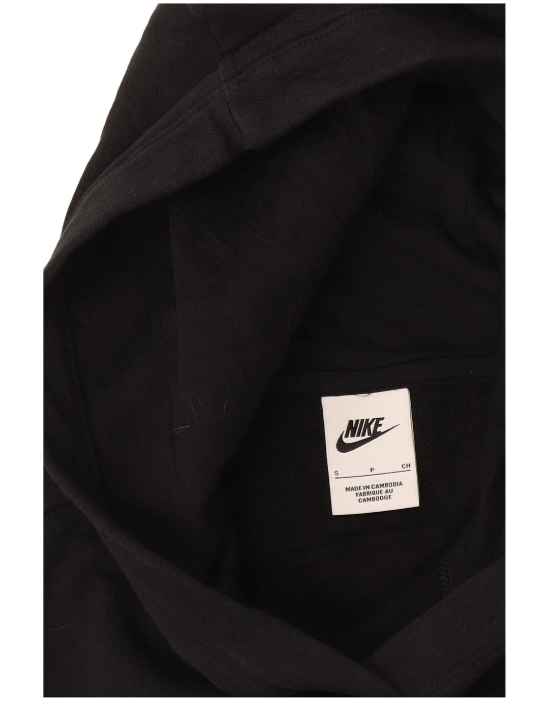Felpa con cappuccio oversize corta da donna Nike UK 10 piccola nera