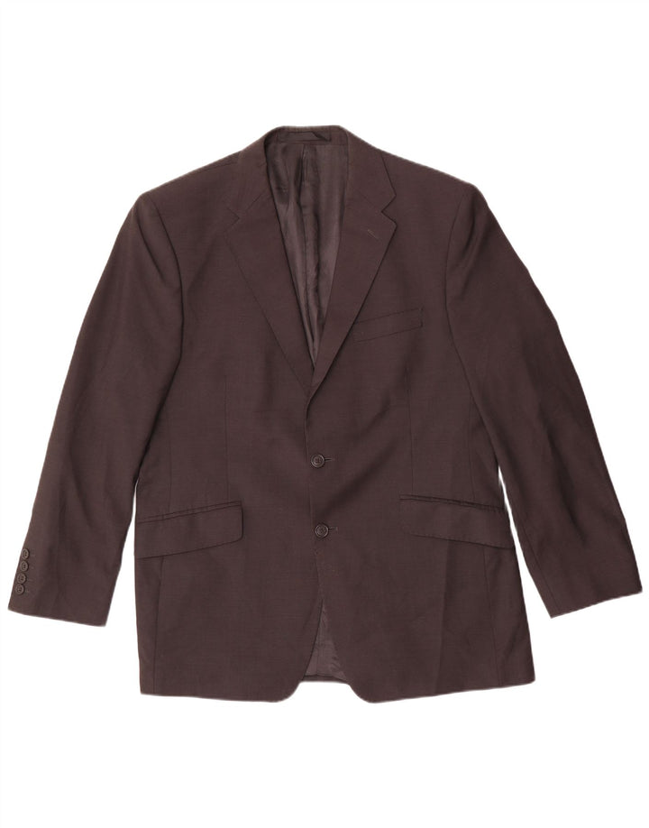 Giacca blazer a 2 bottoni da uomo Marks & Spencer UK 42 Large Marrone New Wool