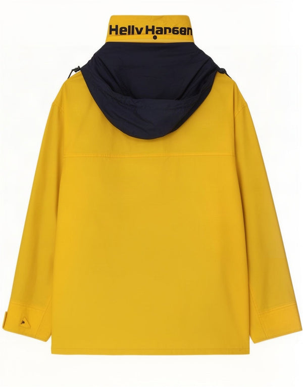 Giacca antipioggia da uomo con cappuccio grafico Helly Hansen UK 42 XL color block giallo